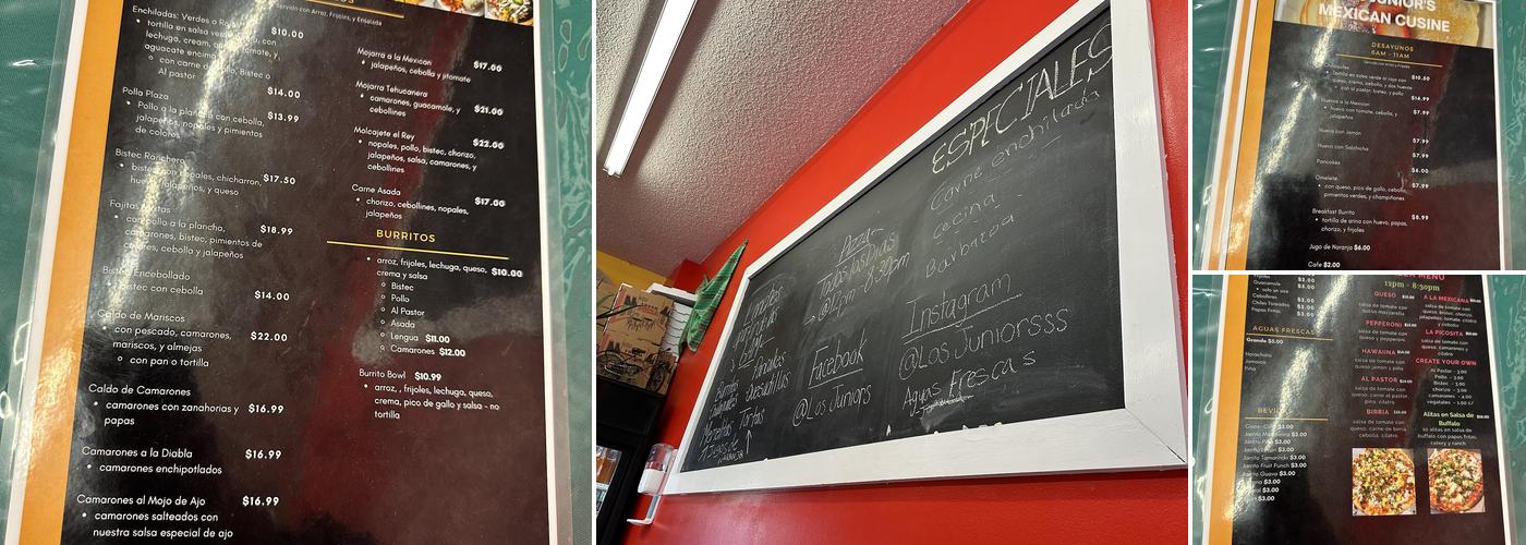 Los Junior's Mexican Cuisine & Pizza Menu