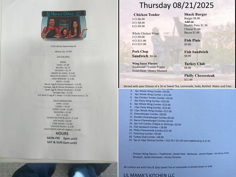 Lil Mama's Kitchen, LLC Menu