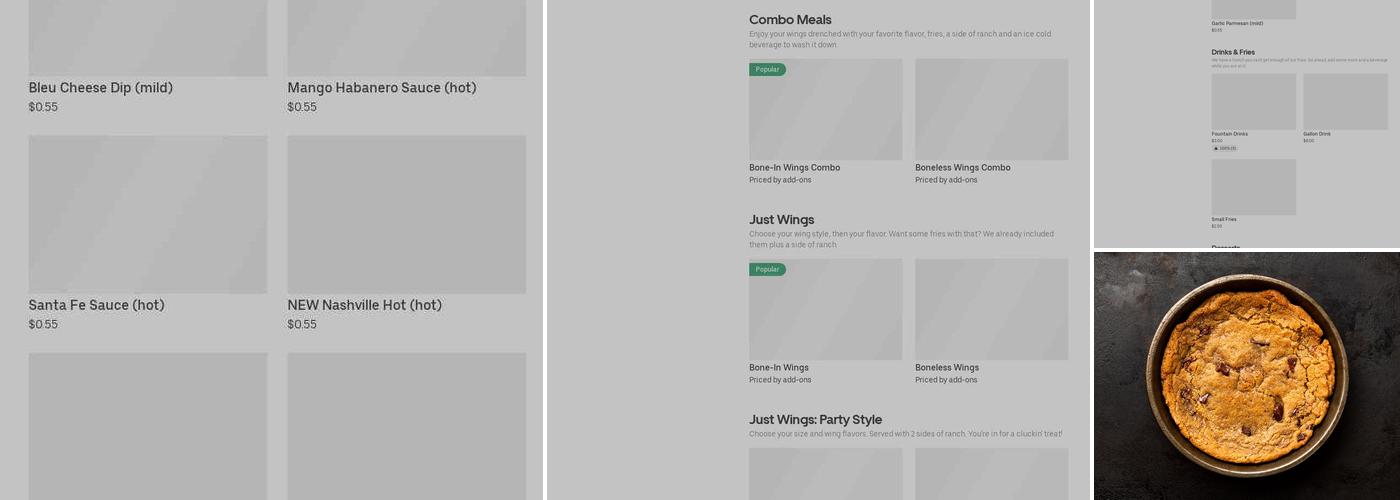 It's Just Wings Menu