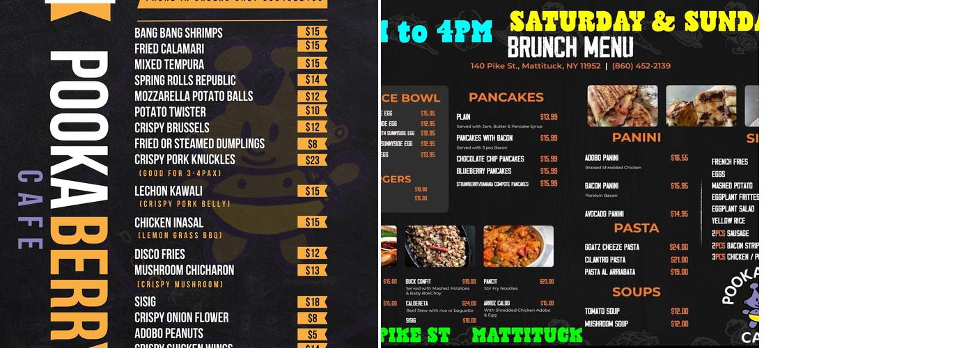 Pookaberry Cafe Menu