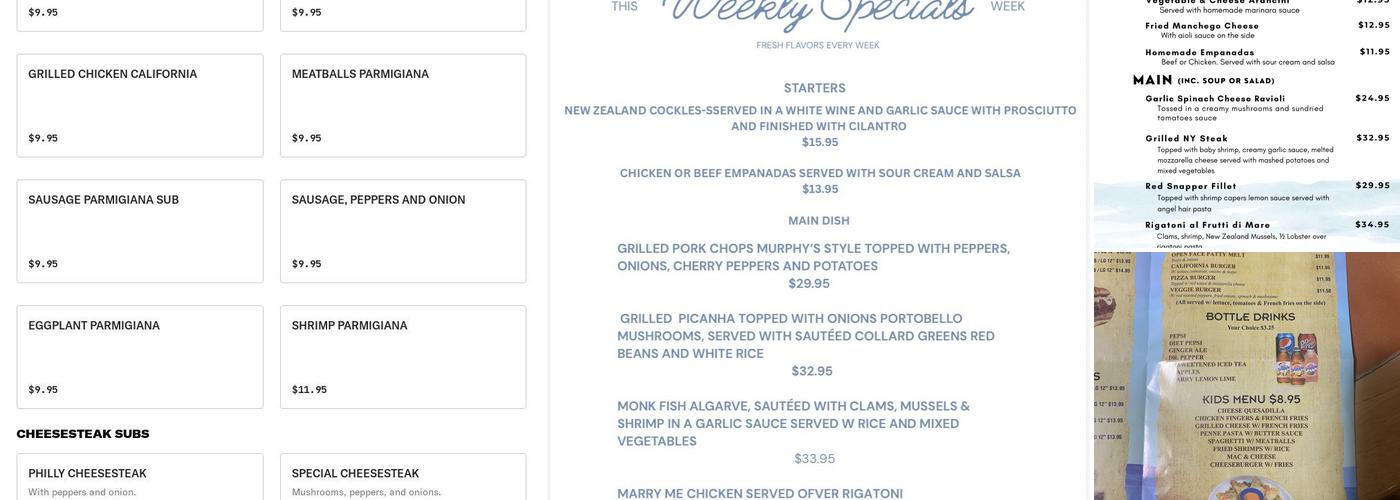 3 Flags Grill & Restaurant Menu