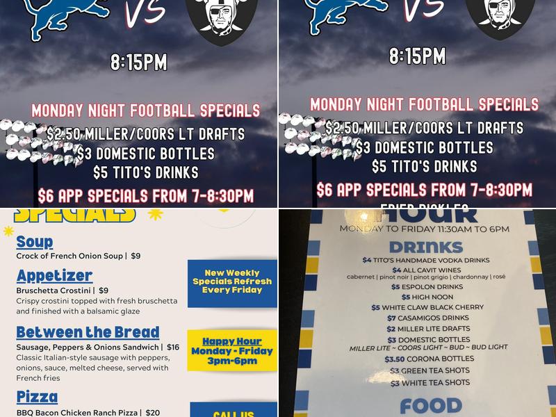 PINE TAR BAR & GRILL Menu