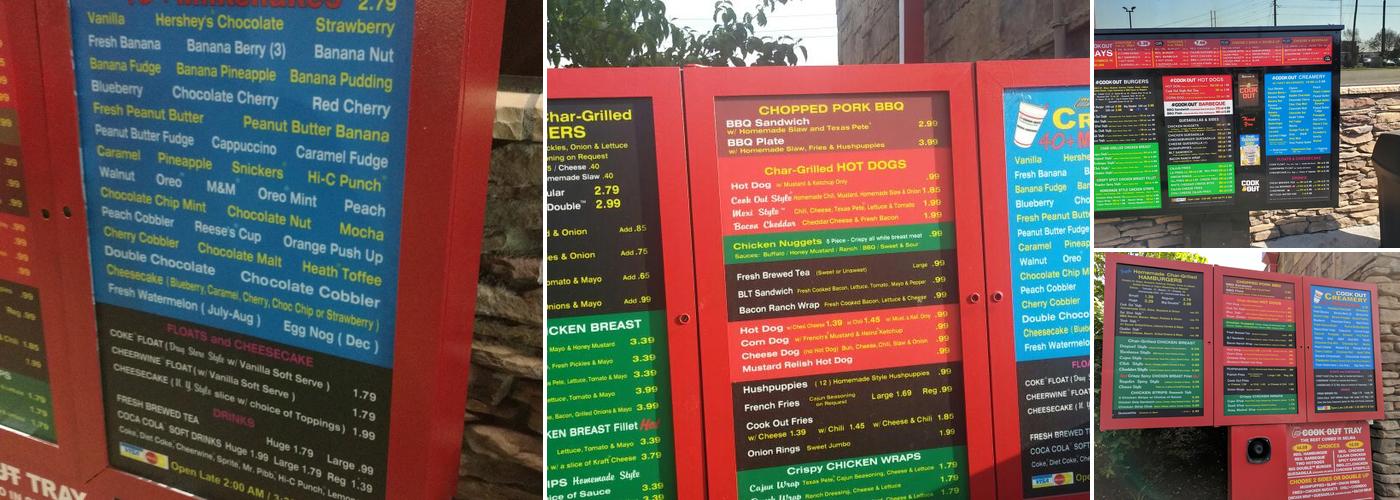 Cook Out Menu