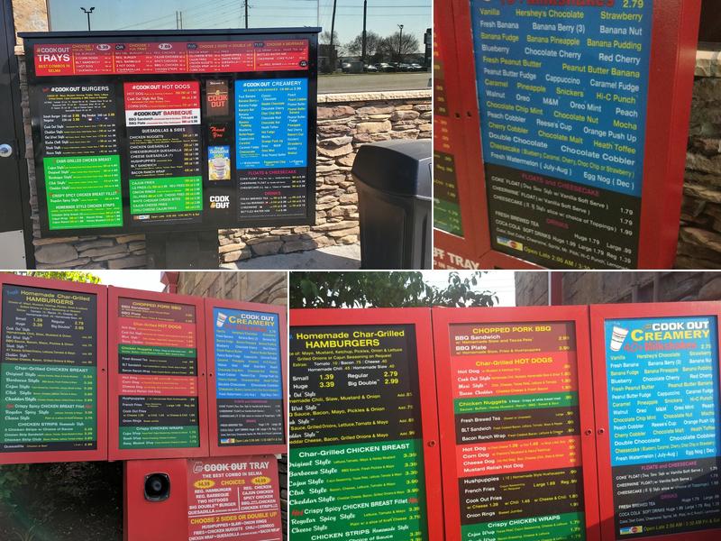 Cook Out Menu
