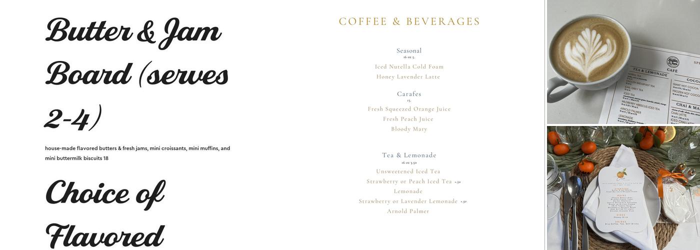 Butter & Jam Menu