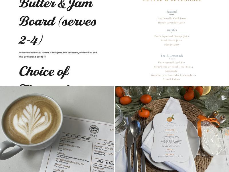 Butter & Jam Menu