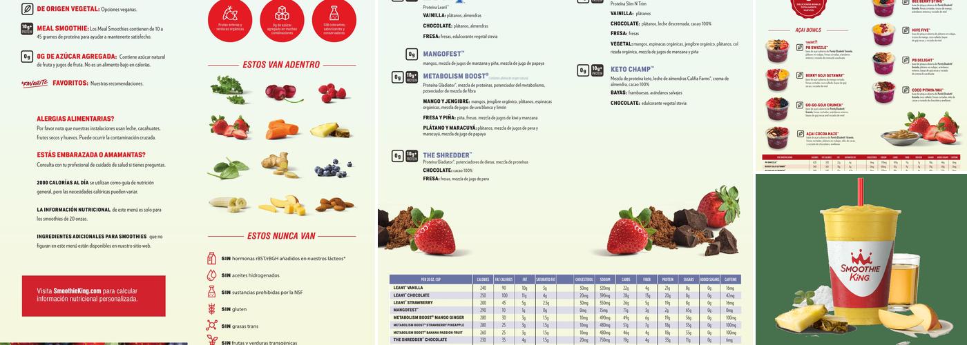 Smoothie King Menu