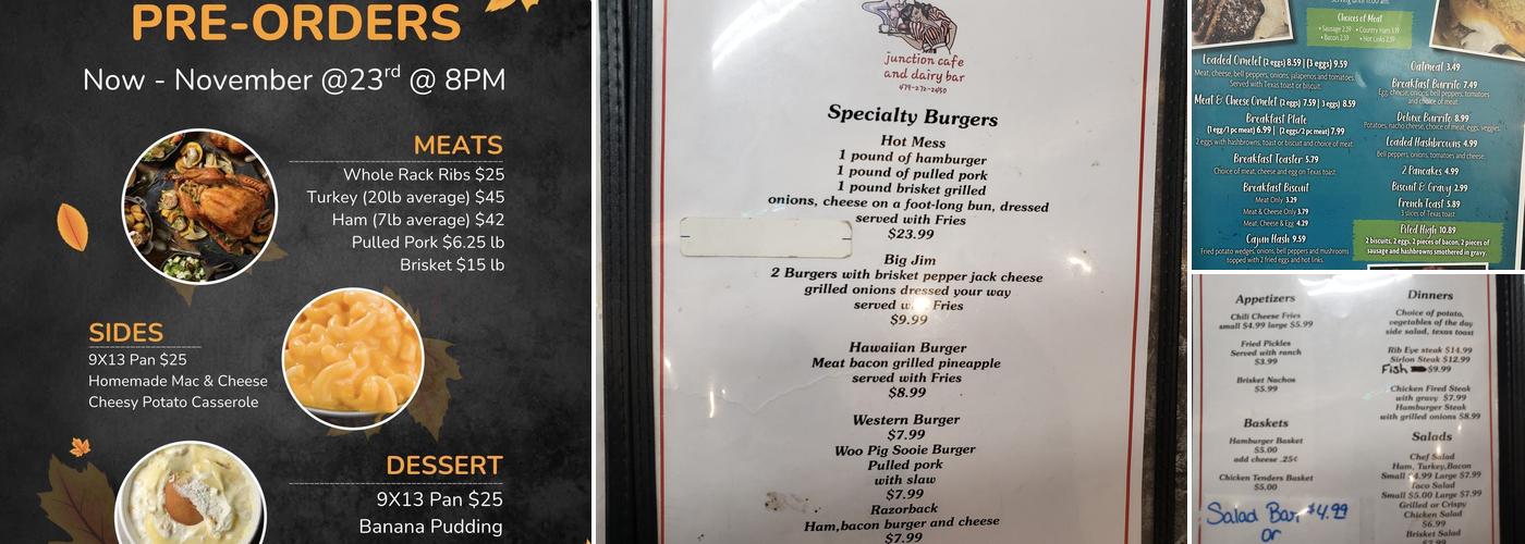 Junction Cafe Menu