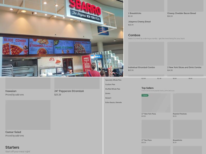Sbarro Menu