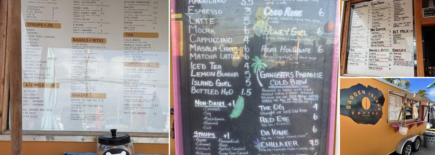 Garden Island Coffee Menu