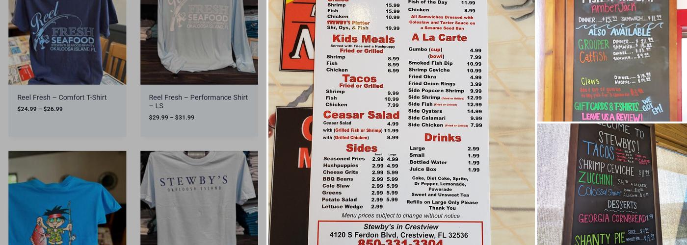 Stewby's Seafood Shanty Menu