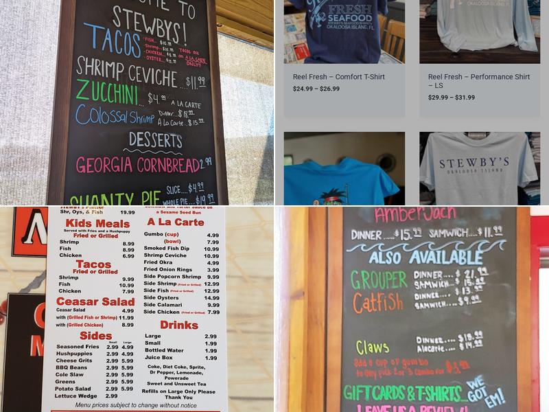 Stewby's Seafood Shanty Menu