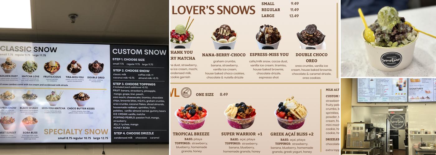 SNOWTIME AHWATUKEE Menu