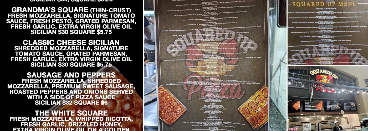 Squared Up Pizza Menu