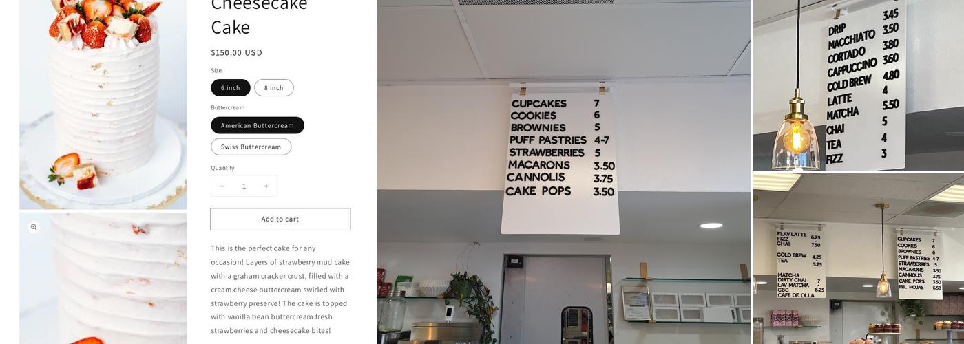 Sugar Bloom Cakery & Coffee Menu