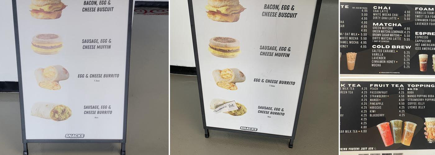 Snacks San Bernardino Menu