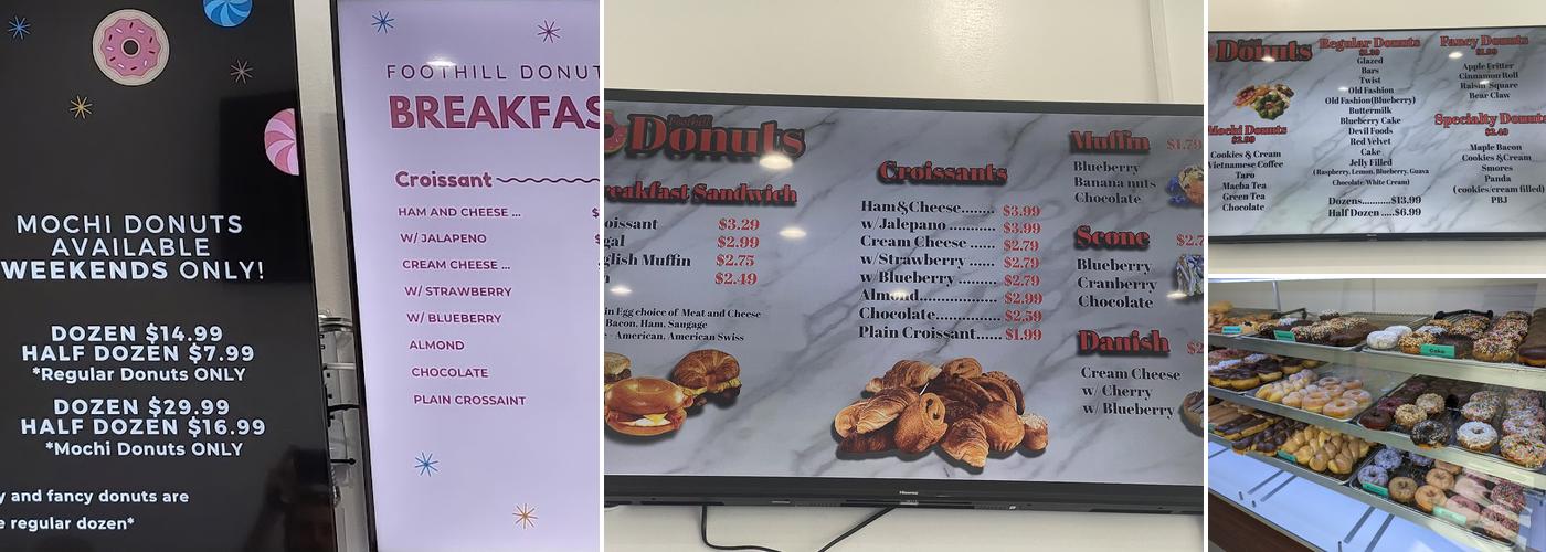 Foothill Donuts Menu