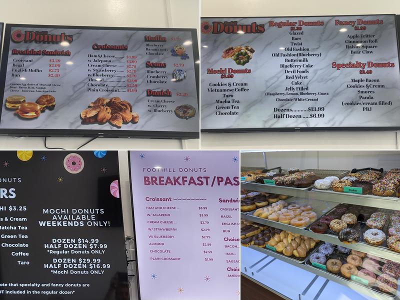 Foothill Donuts Menu