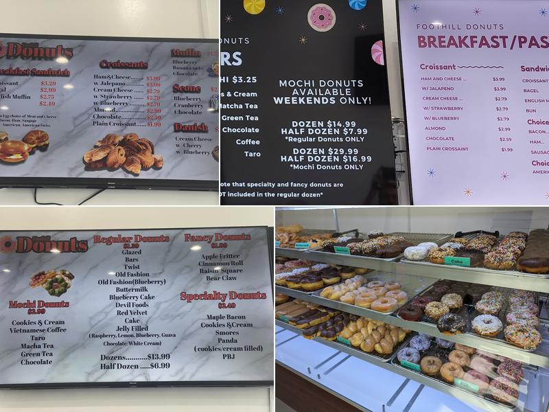 Foothill Donuts Menu