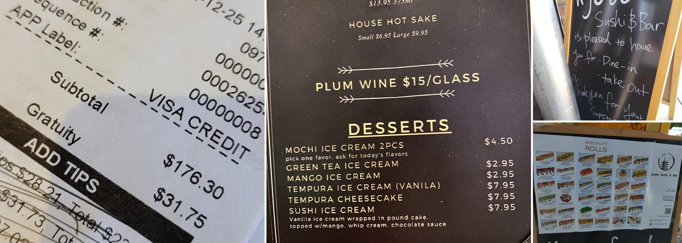 Asaka Sushi & Bar Menu