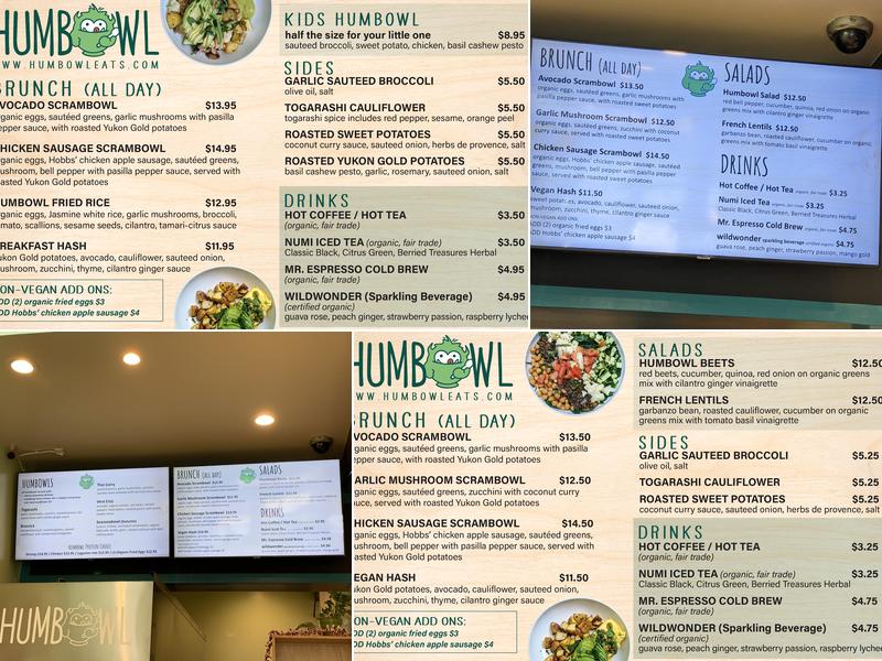Humbowl Menu