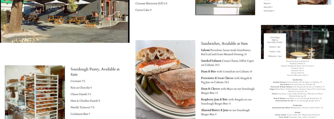 Luna Bakery Menu