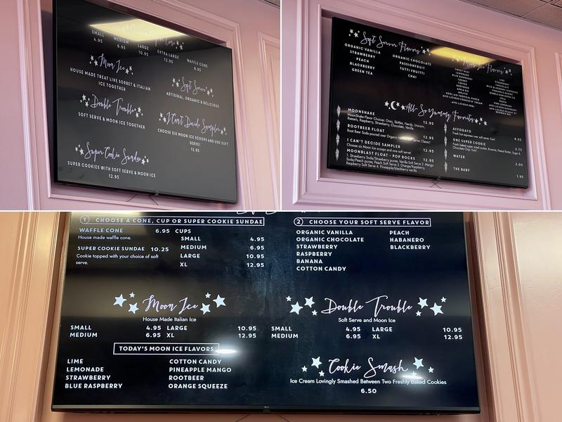 MoonScoops Ice Creamery Menu