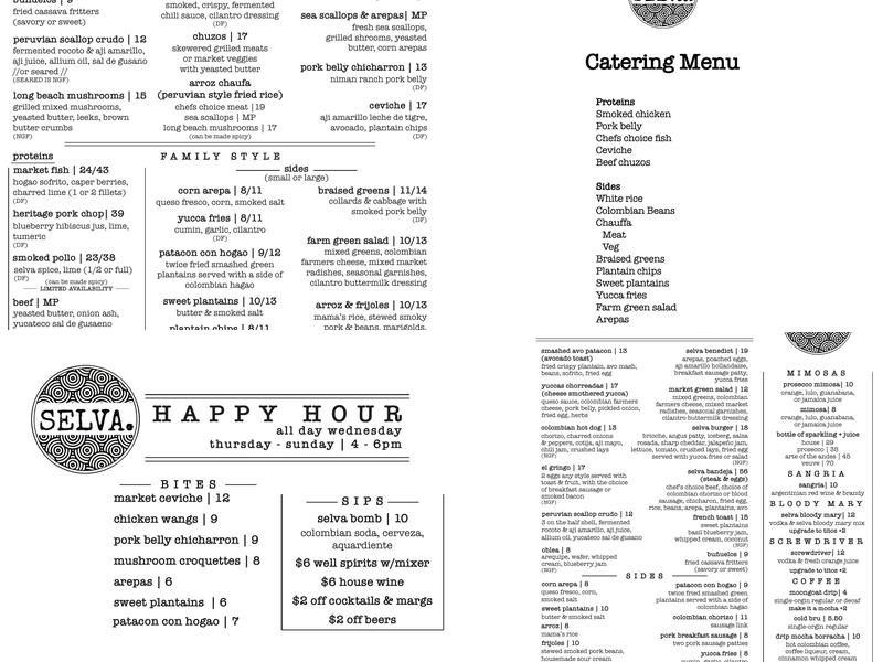 Selva Menu