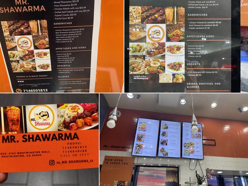 Mr. Shawarma Menu