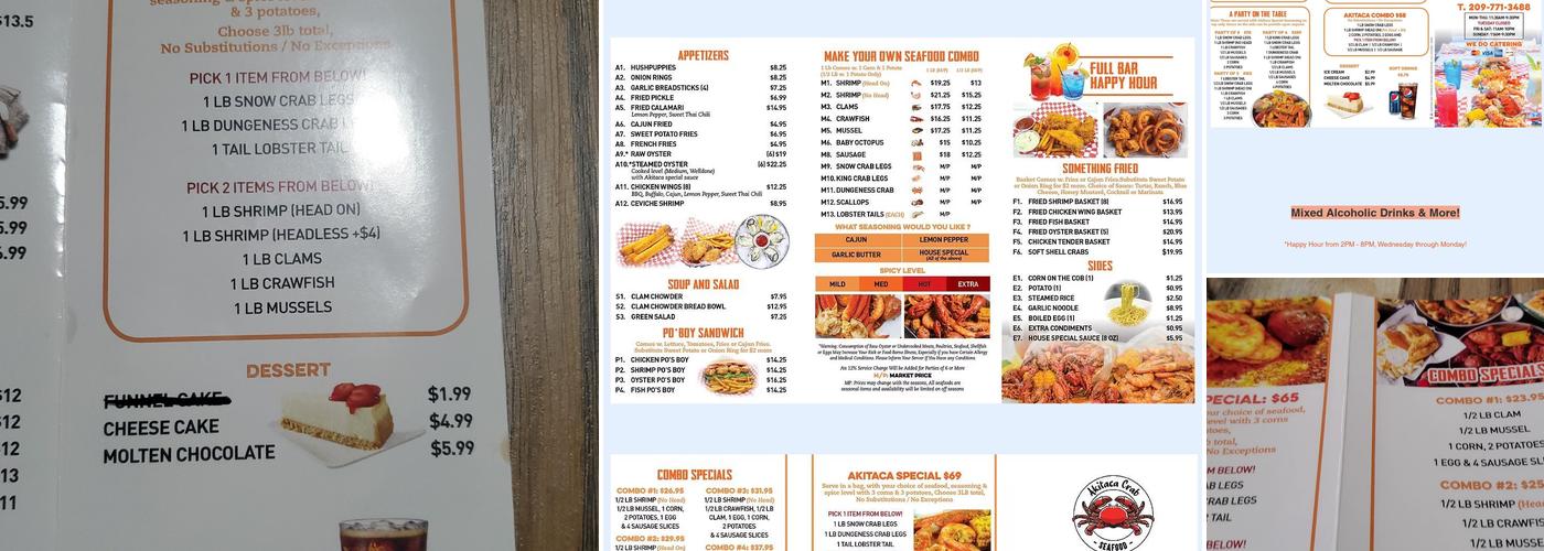 Akitaca Crab Menu