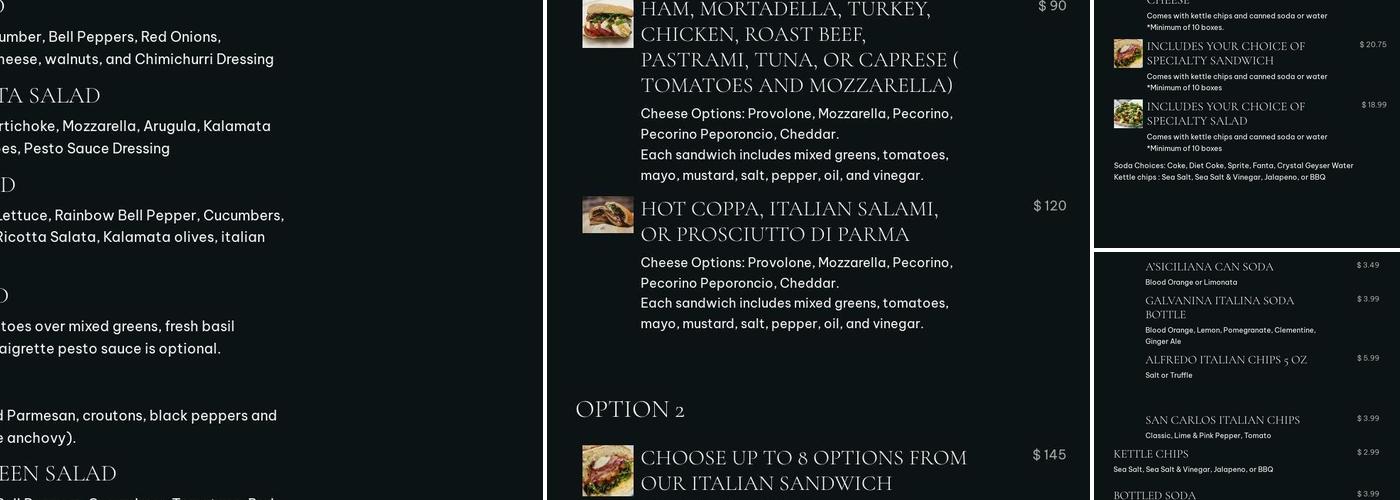 Caffe Stellato Menu