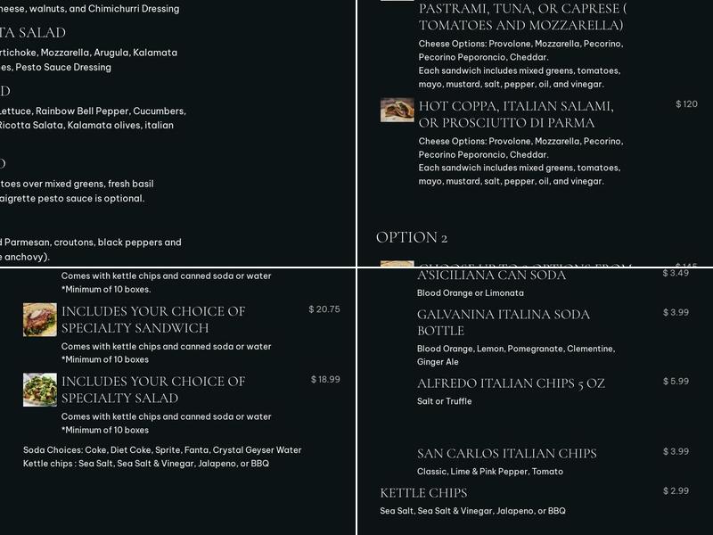 Caffe Stellato Menu