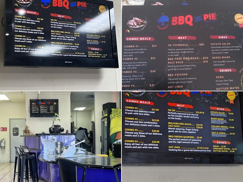 Our Family BBQ and Pies Menu