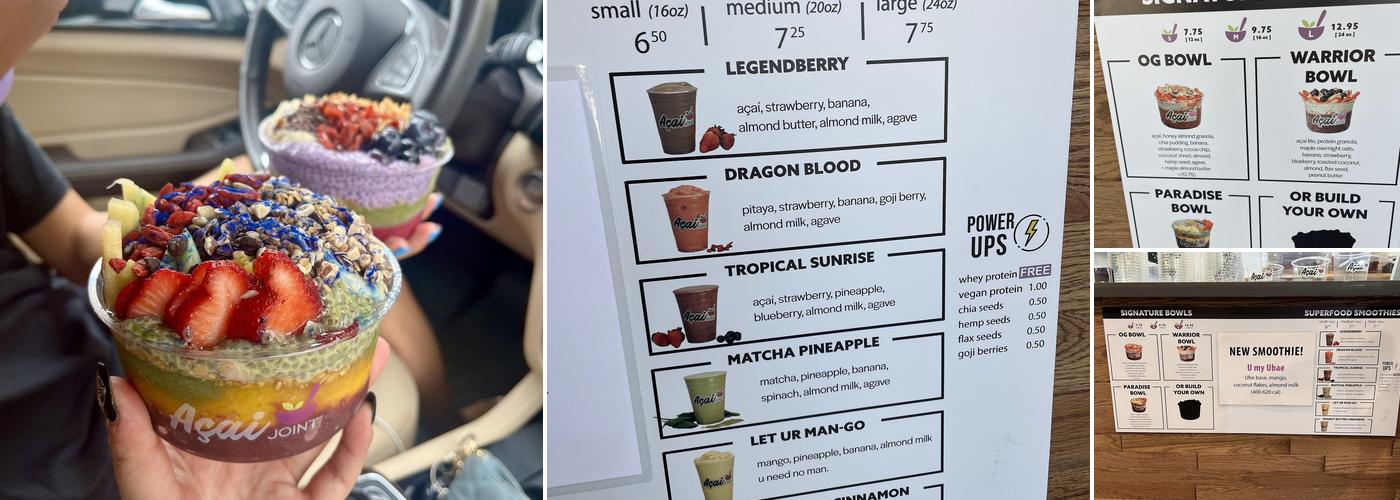 Acai Joint Menu