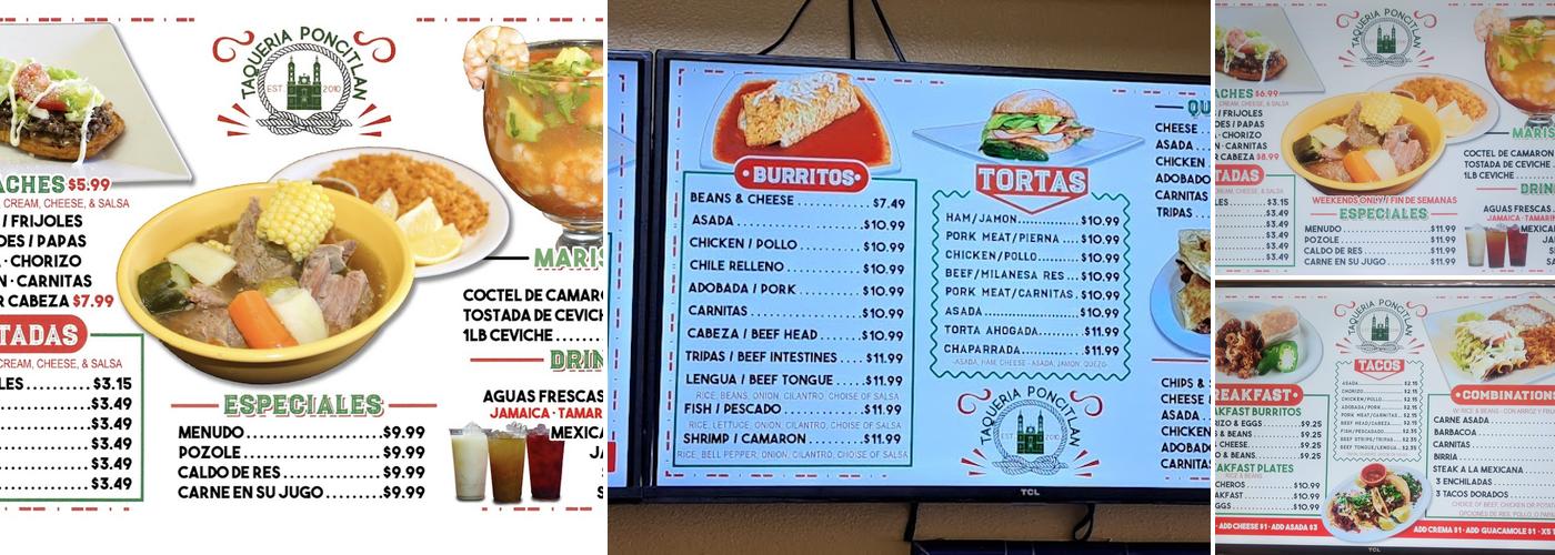 TAQUERIA PONCITLAN #2 Menu