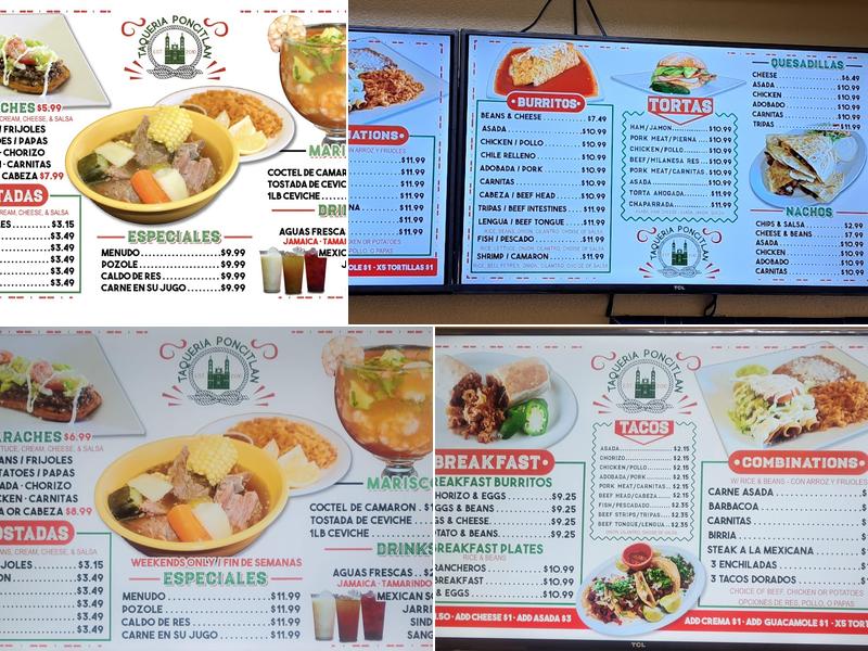 TAQUERIA PONCITLAN #2 Menu