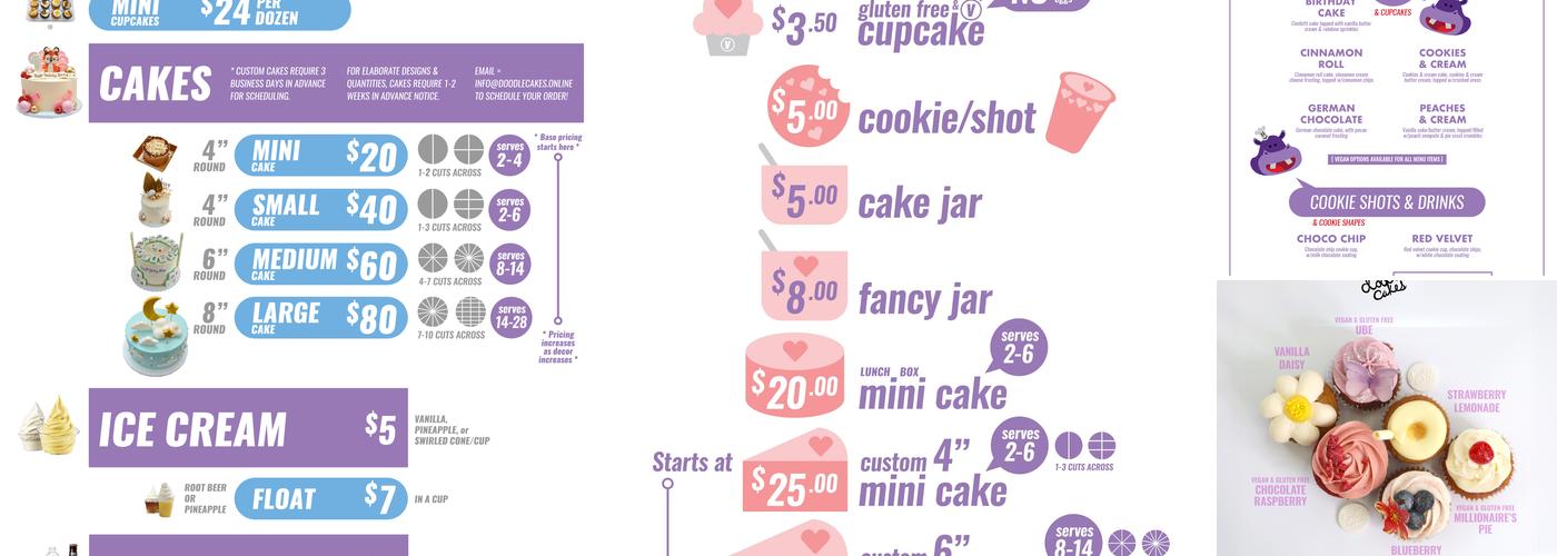 doodlecakes Menu