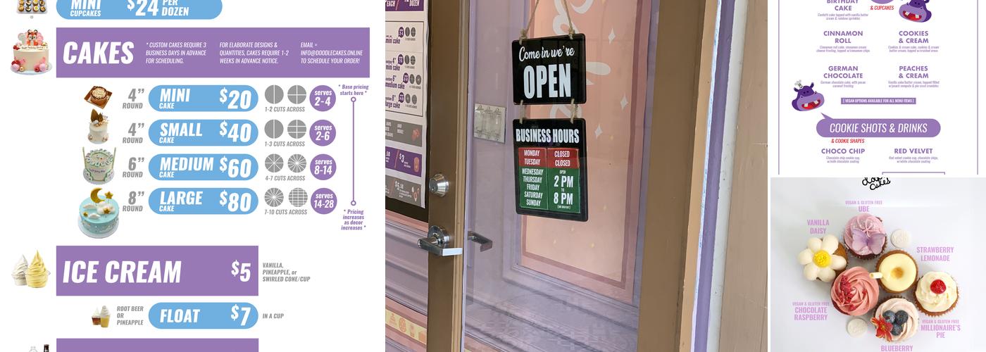 doodlecakes Menu