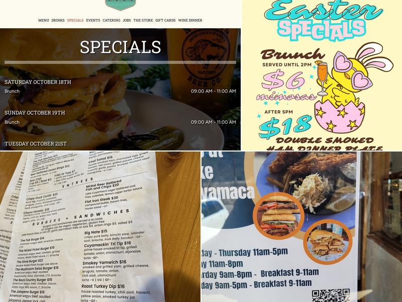 The Pub at Lake Cuyamaca Menu