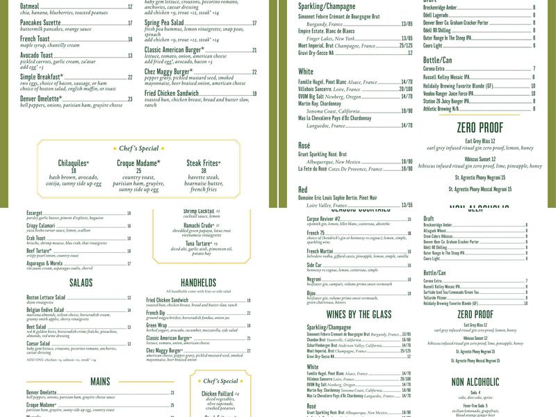 Chez Maggy Menu