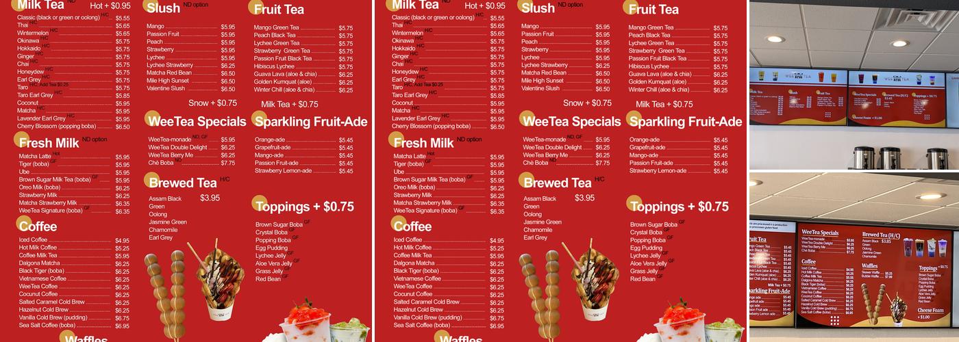 WeeTea - Arvada Menu