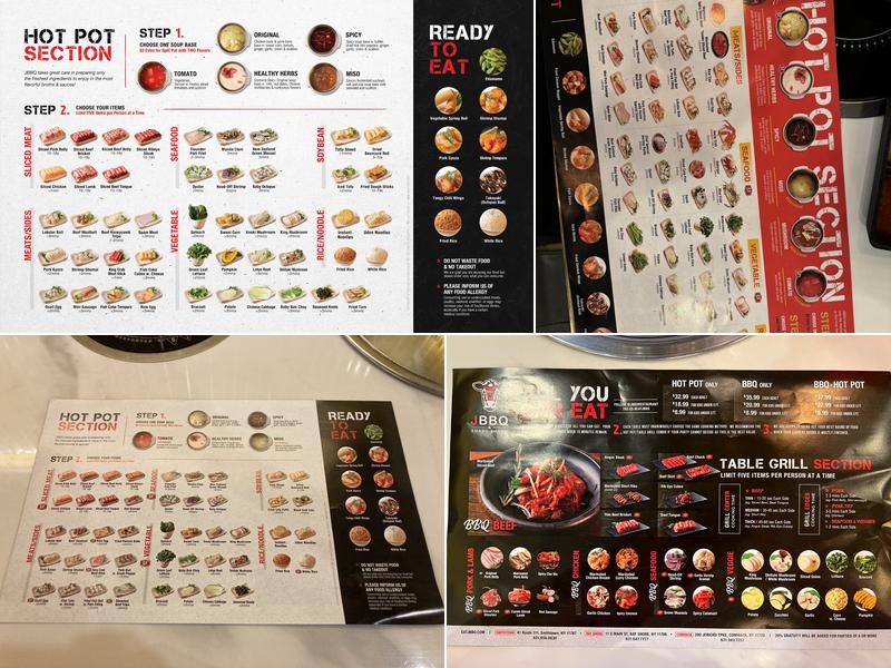 JBBQ Hot Pot & BBQ Menu