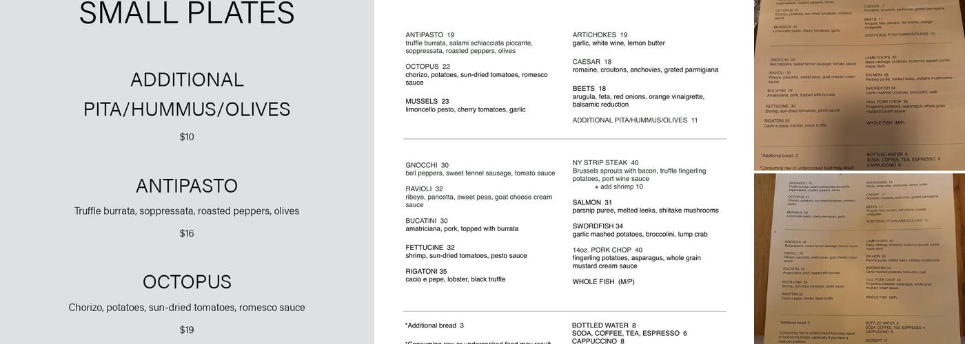 Olea Menu