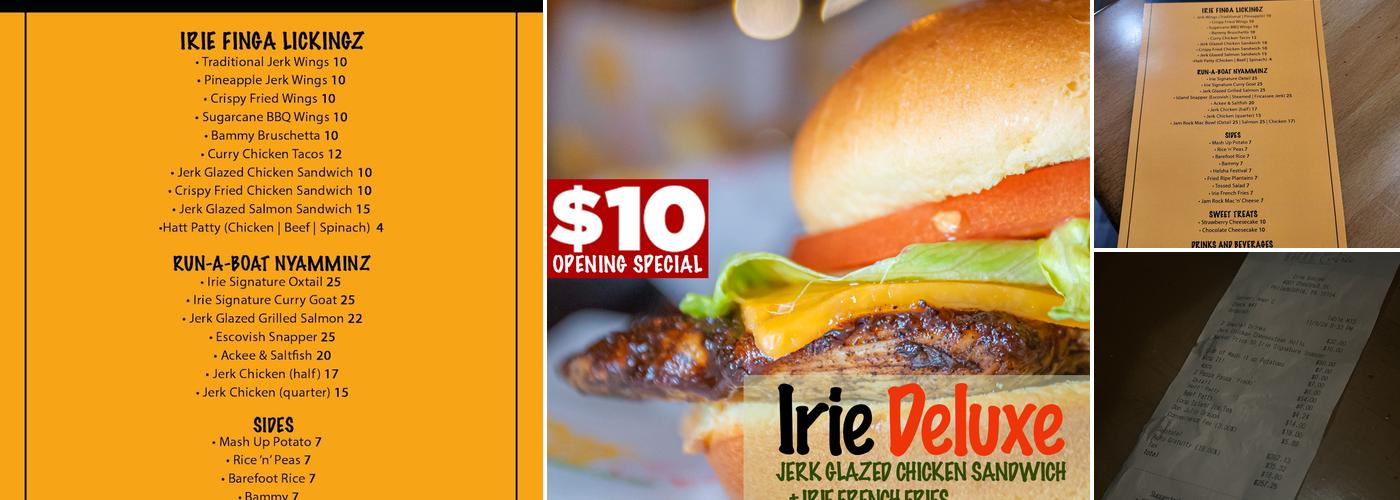 Irie Entree Menu