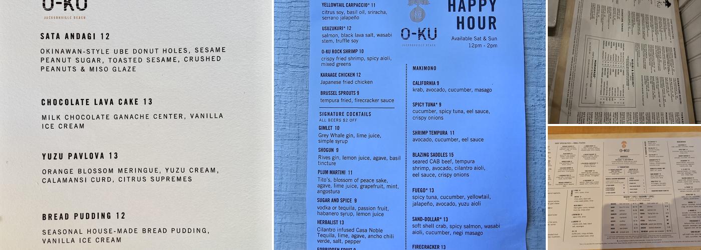 O-Ku Menu