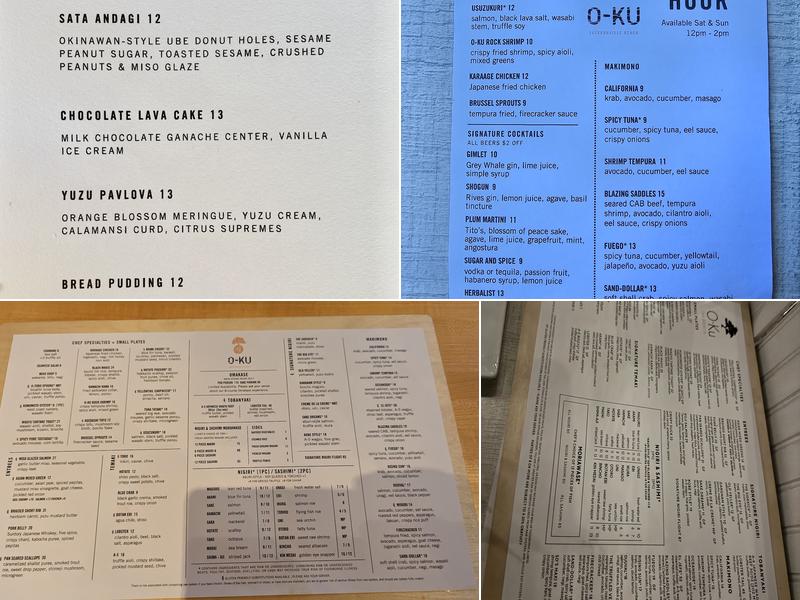 O-Ku Menu