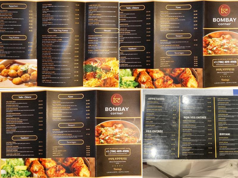 Bombay Corner Menu