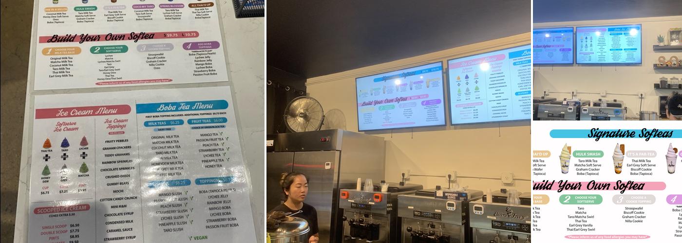 Softea Dessert Bar Menu