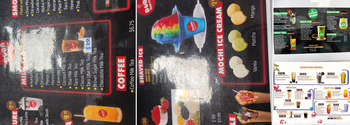 Boba & Tea Cafe Menu