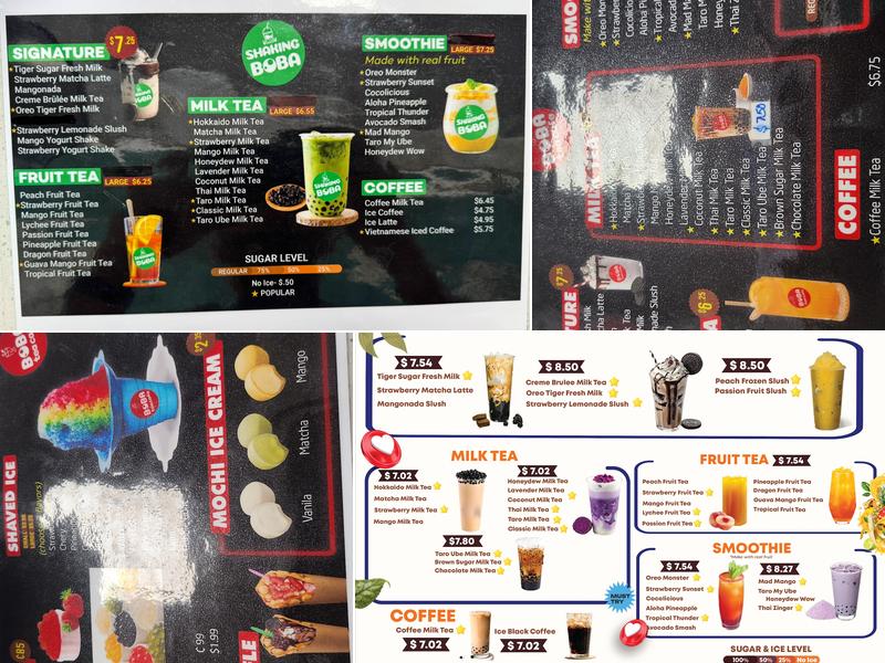 Boba & Tea Cafe Menu